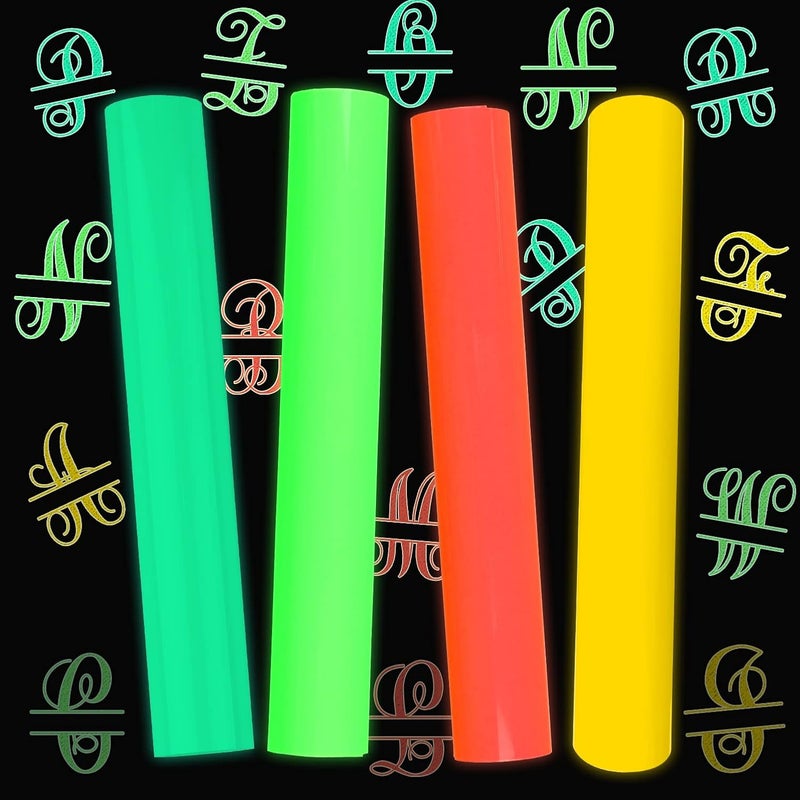 TransWonder Glow in The Dark 3D Puff Vinyl Heat Transfer - Luminous Fluorescent HTV Puff Vinyl Bundle Puff Heat Transfer Vinyl for T Shirts Compatible with Cricut Air or Maker - Image 2